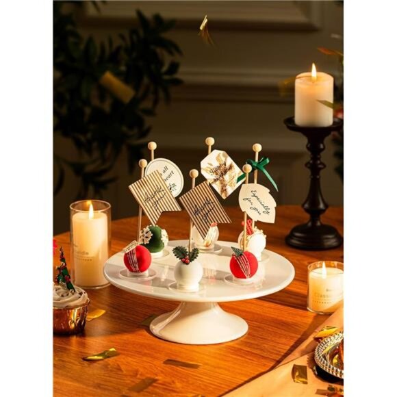 10Inch Porcelain Cake Stand,Round DessertStand,Cupcake Stand for BirthdayParties - Picture 3 of 8